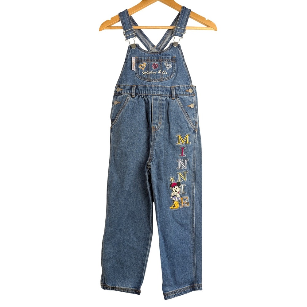 6X 90's EUC Vintage Mickey & Co Disney Minnie Mouse Denim Overalls Kids
